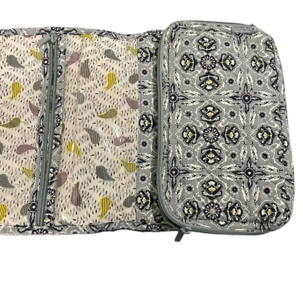 Jewelry/Toiletry Bag Tapestry Gray Blue Paisley #0008